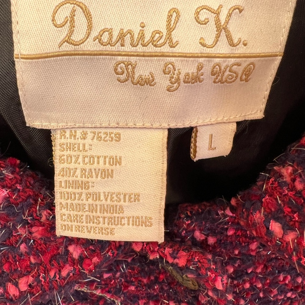 Daniel K. Artsy Patchwork Crop Jacket L Abstract … - image 3